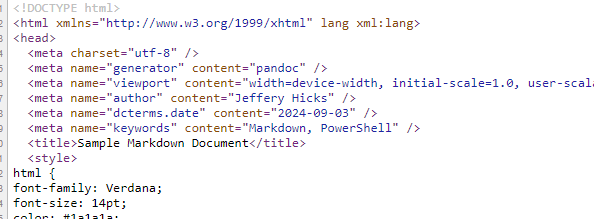 Converted HTML metadata