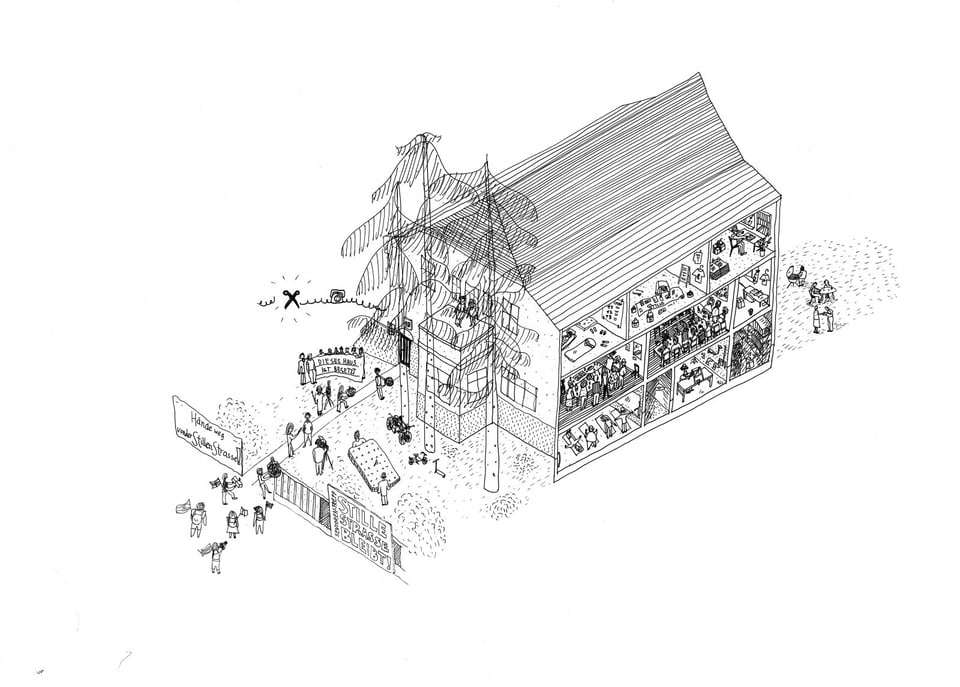 a drawing of a house