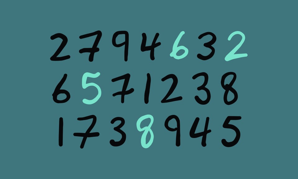 hand-drawn numbers