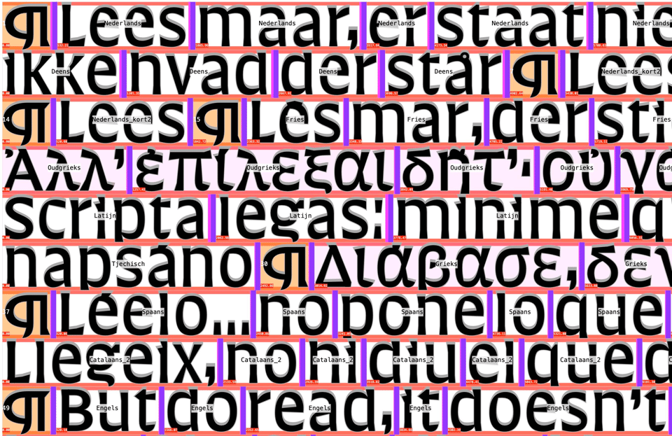 Fragment of the layout of the lettering.