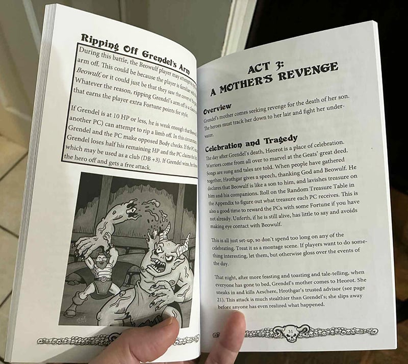 The interior of the book, with readable words.