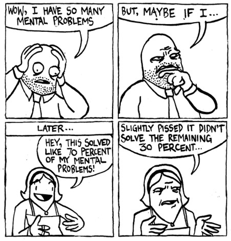 A man clasps his head and says