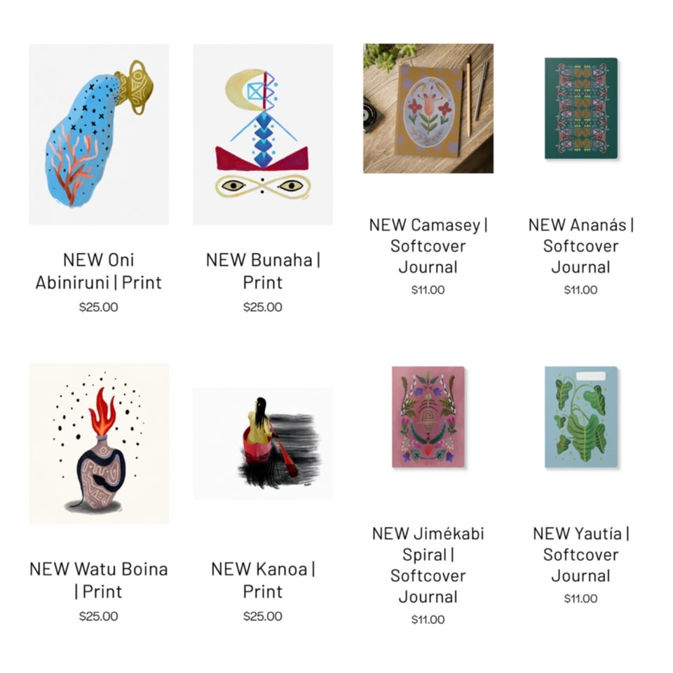 Screenshot of new prints and journals on destinytoro.com
