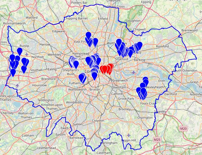 A map of mewses visited so far