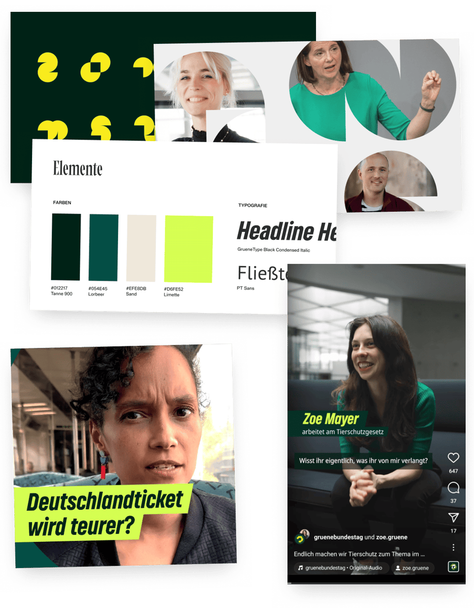 collage of the new design elements