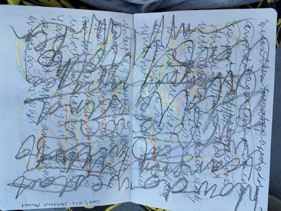 A page of writing from my sketchbook