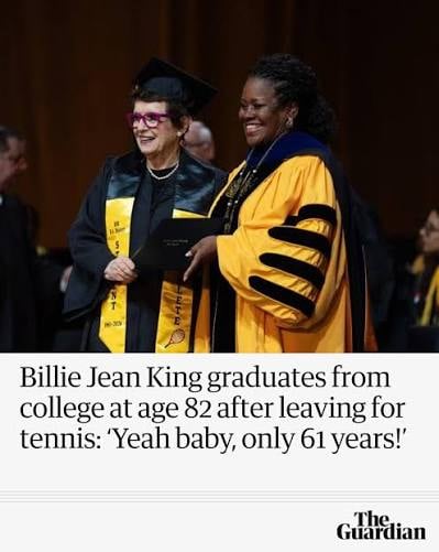 Billie Jean King graduates