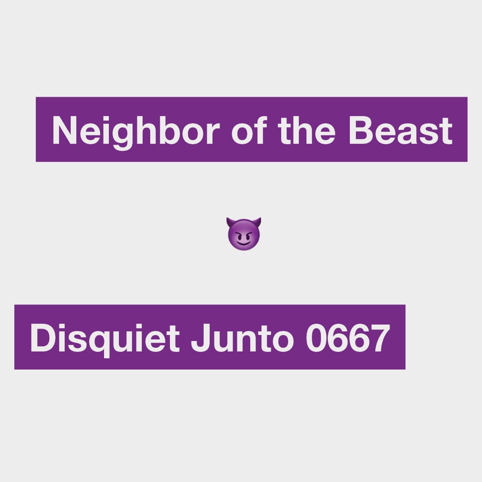 This is the cover image for the latest Junto project. It shows a purple devil-face emoji against a grey background and it has the name and title of the project on it, also in purple.
