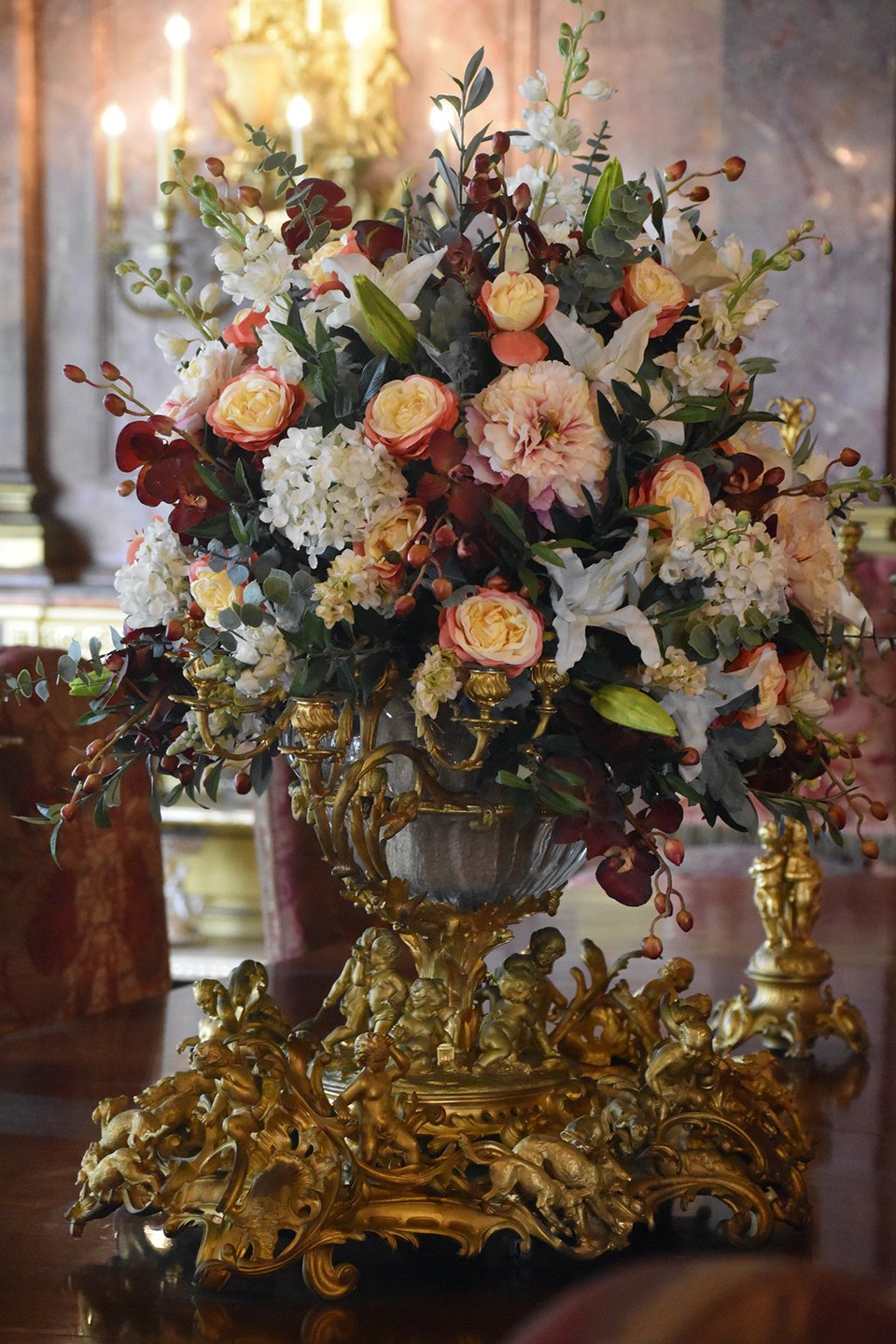 A vase of flowers.