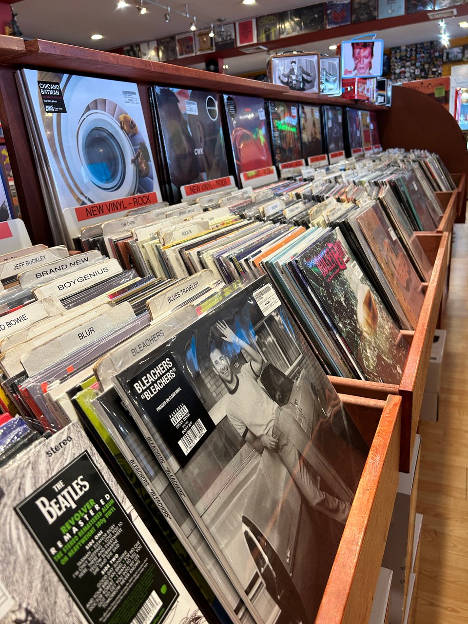 image of an aisle at a record store