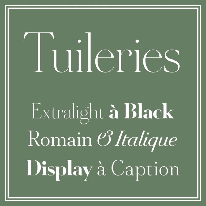 Tuileries, by Yota Fonts. Martin Pasquier and Yorgo Tloupas. Made with Font Proofer.