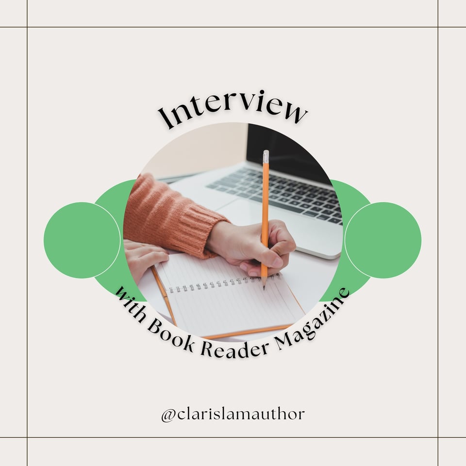 Image reads: Interview with Book Reader Magazine!