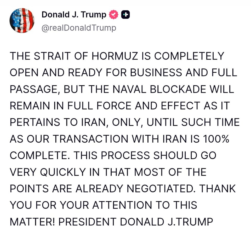 Trump declared victory and end of war.