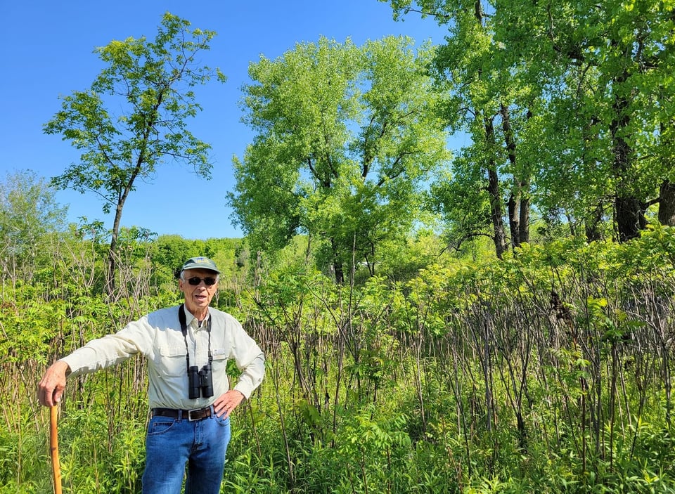 Environmental educator Bruce Ause is a wise and gifted guide to Frontenac State Park. Catch his Saturday morning walks through October. They leave at 10 a.m. from the park’s new shower building. / Photo by Pamela Miller