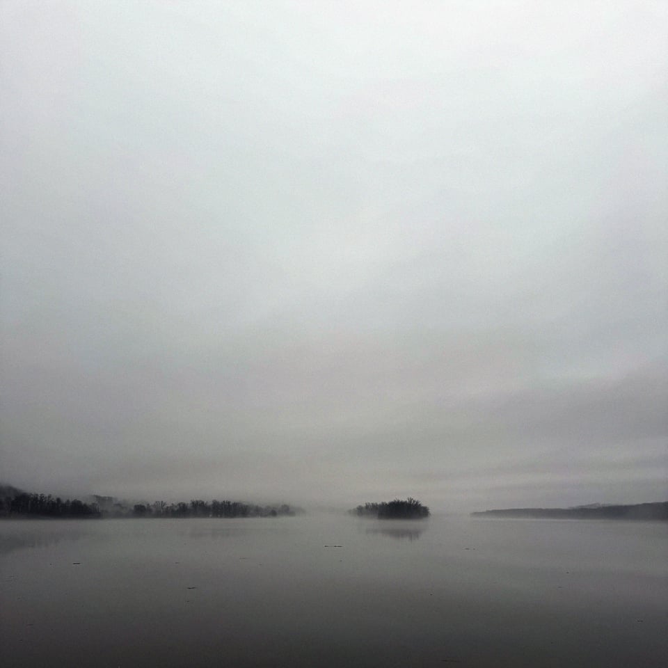 a very foggy and extremely moody Hudson River on a recent walk