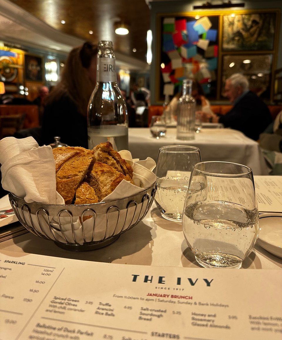 The Ivy Cambridge menu and view of restaurant