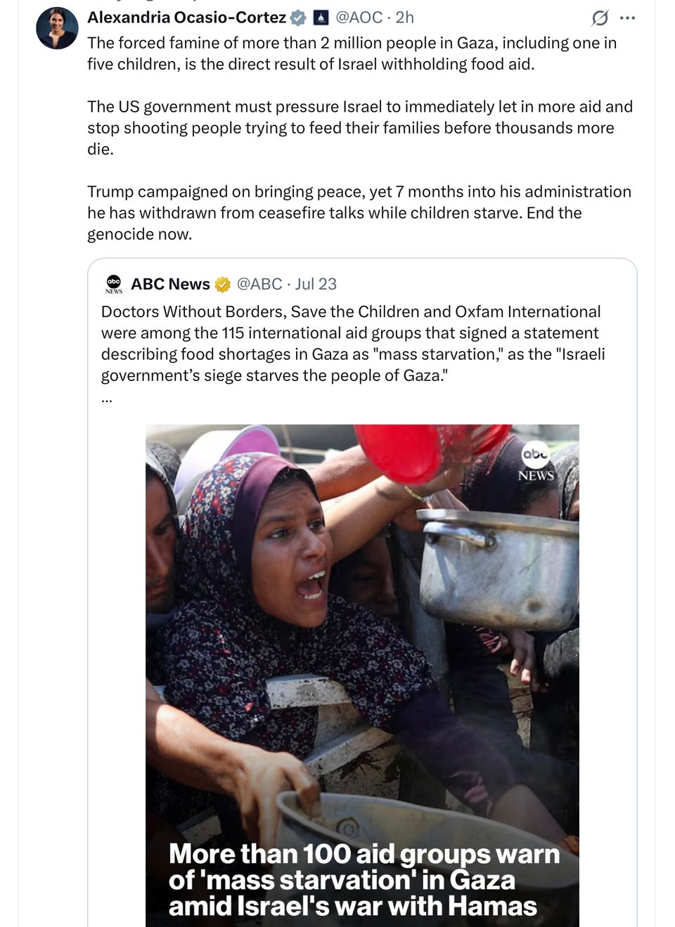 Israel is starving people in Gaza