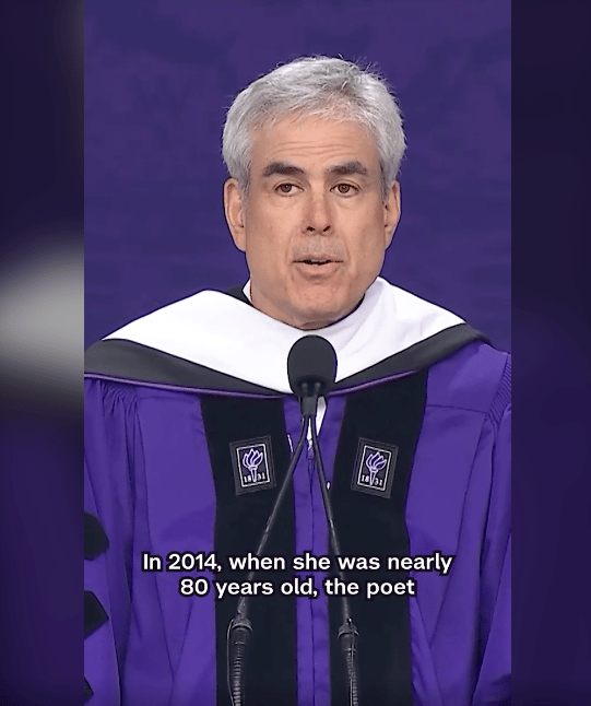 Jonathan Haidt giving his commencement speech at Yankee Stadium for NYU's 2026 ceremony
