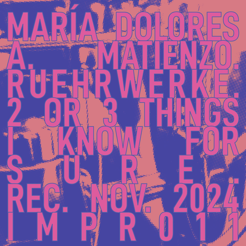cover art of RUEHRWERKE, my new single. orange and blue halftone image of a snaredrum with pink text on top.
