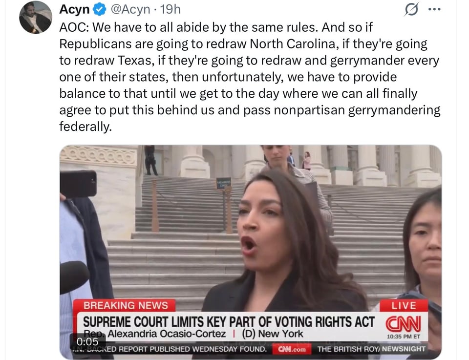AOC speaks out on the SCOTUS ruling