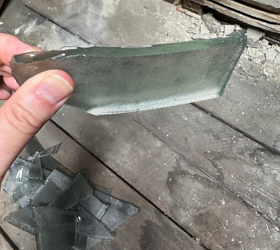 A giant thick slab of glass that fell on me.