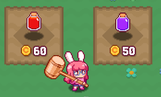 Red and purple potions in bottles