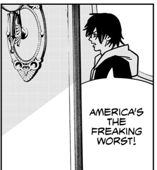 Miri saying 'America's the freaking worst!'