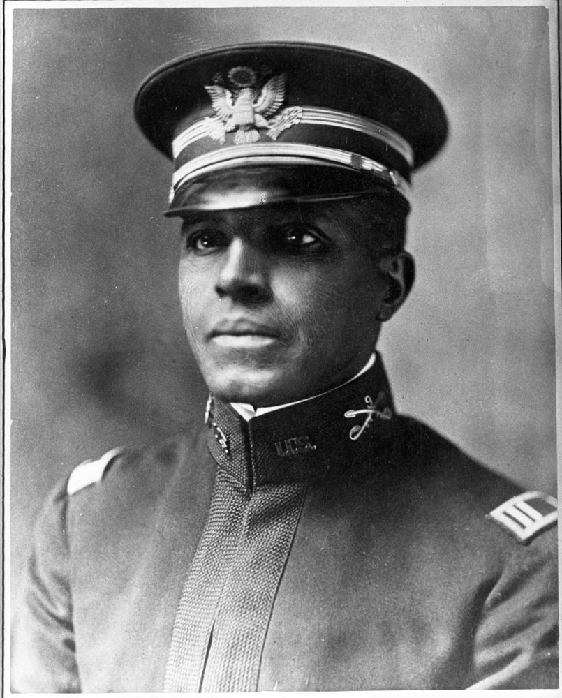 Portrait of Colonel Charles Young (NPS), a Black & White portrait of a Black soldier