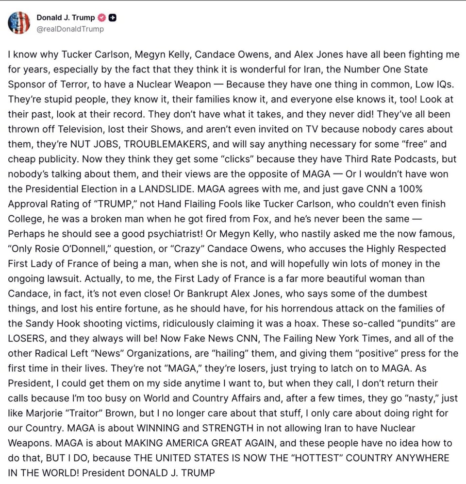 So he rants and rants, giving us a full list of the rats who have jumped ship already.