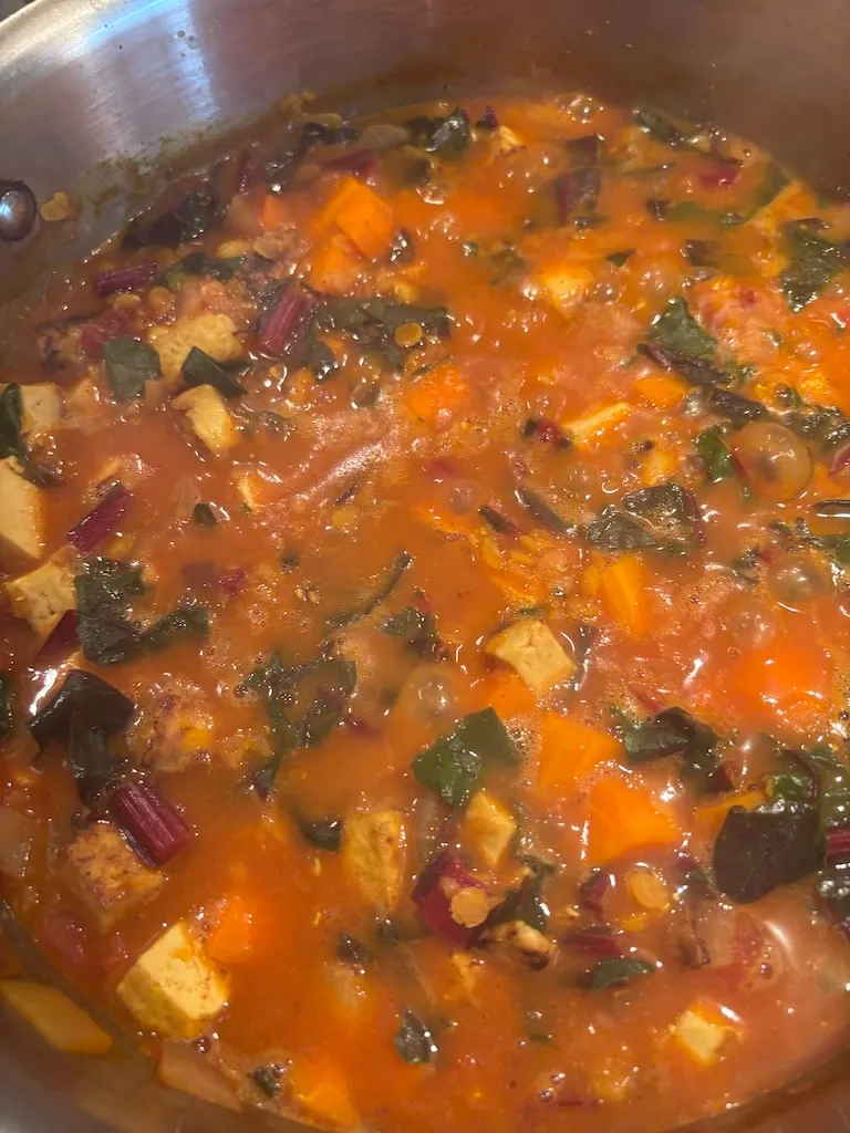 red lentil tofu curry