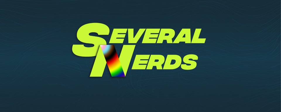 The words Several Nerds on a blue background