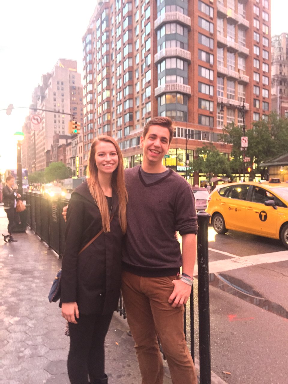 image of two people standing somewhere in new york. One is Michael Zarick, the other is his cousin Abby.