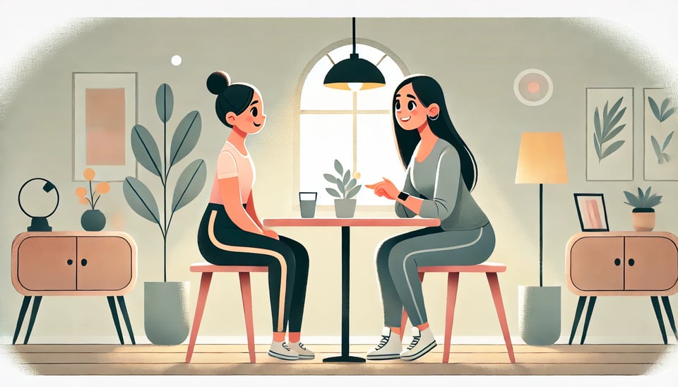 AI generated illustration of me with a coaching client