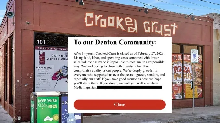 The Crooked Crust closure GoFundMe image.