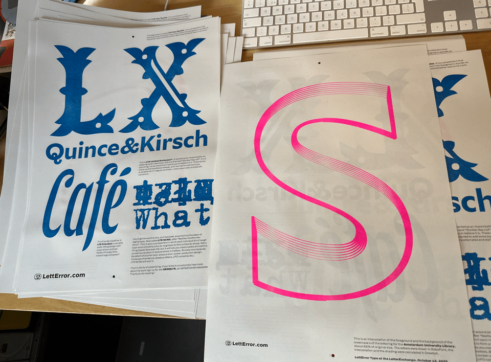 Some proof prints for my give-away for the LetterExchange talk.