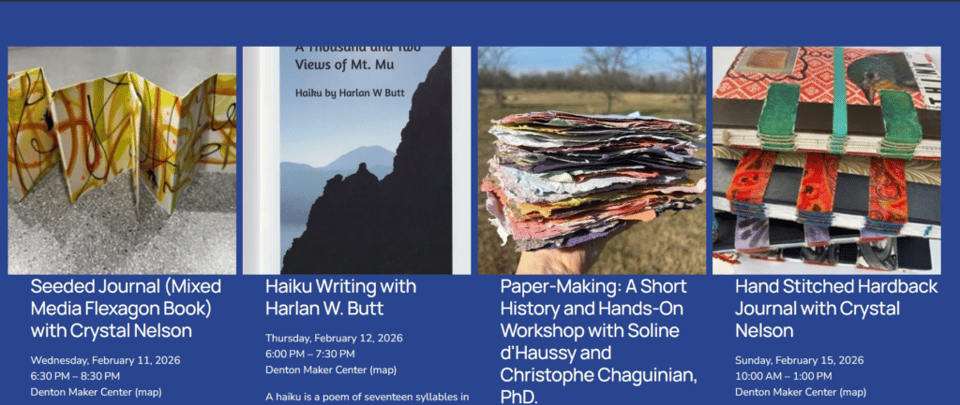 Multiple workshops available at The Denton Maker Center