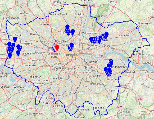 A map of mewses visited so far