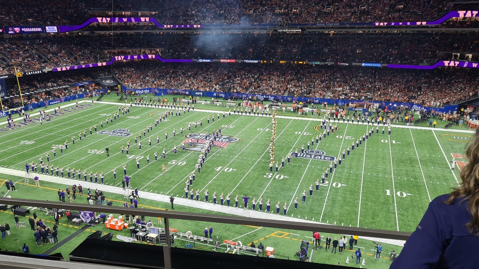 Husky Band playing pregame at the Sugar Bowl