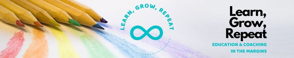 The Learn, Grow, Repeat logo: a group of colored pencils with the words learn, grow, repeat