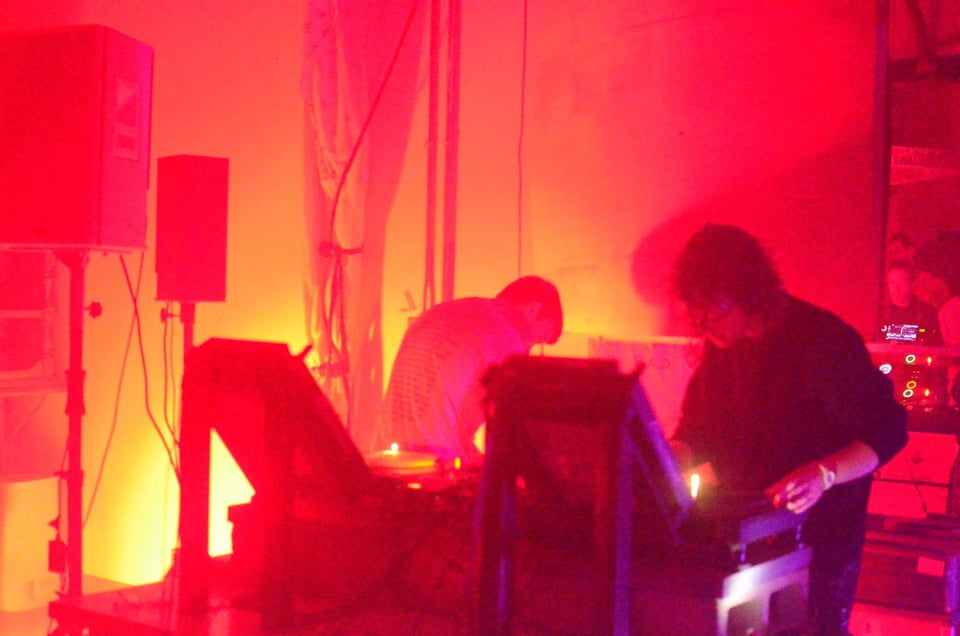 Gwenan and me playing b2b at Ekstasis loft party in SF