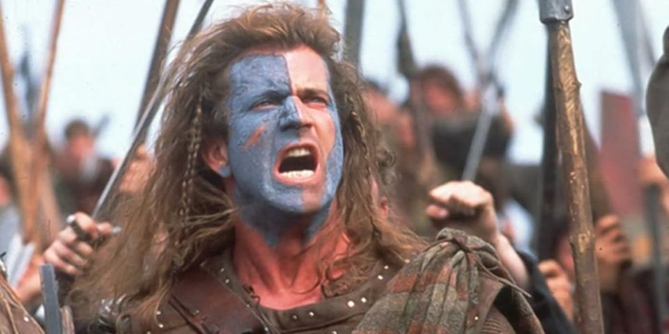 mel gibson in his rally cry in "braveheart"