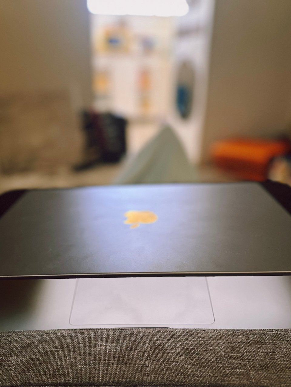 A simple lap desk set-up. Not really a desk at all.