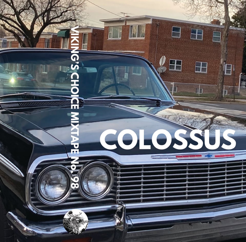 j-card layout featuring an old boat of a car. mixtape title: colossus