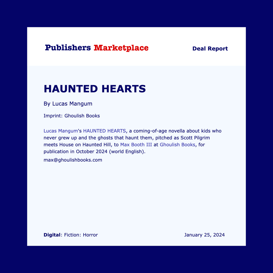 publishers marketplace announcement