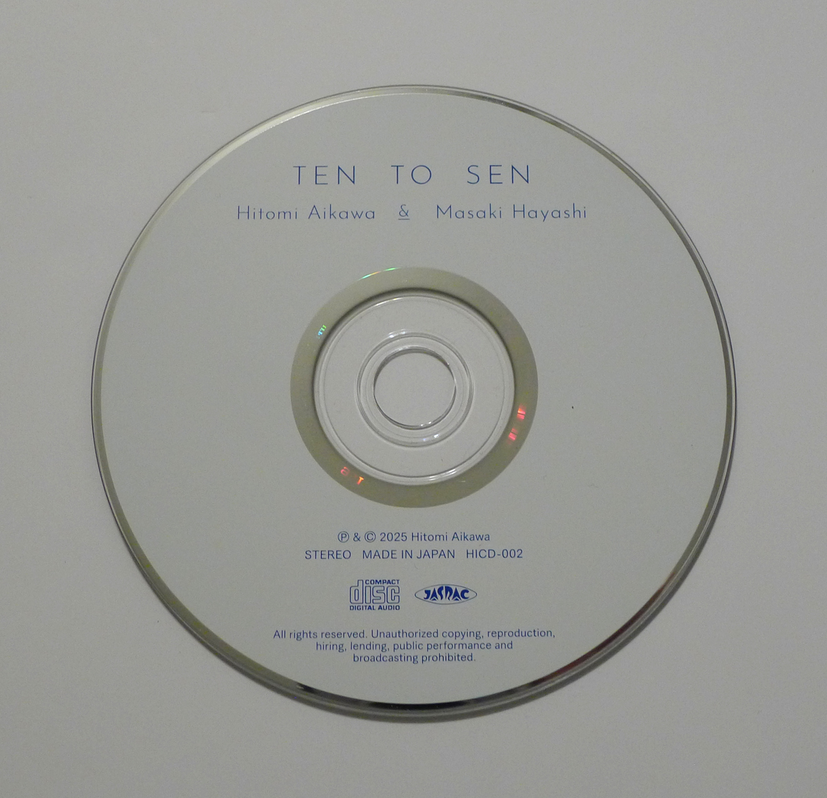 Disc of CD “Ten To Sen” by Hitomi Aikawa & Masaki Hayashi