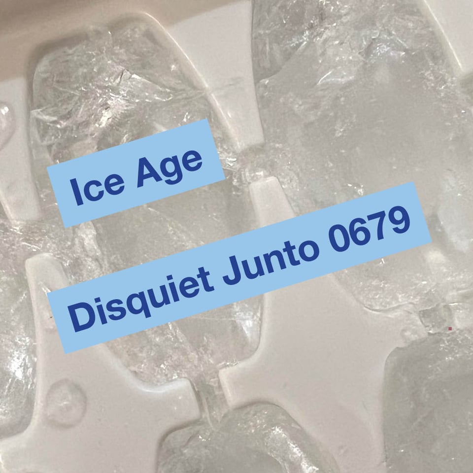 This is a picture of ice cubes, on which are superimposed the name and number of the project.