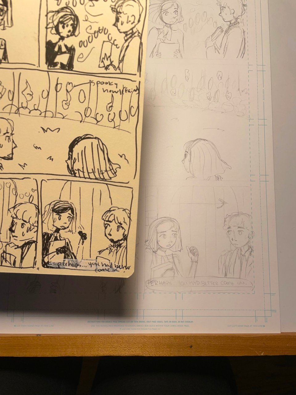 The Inoscularum rough draft next to the Inoscularum final draft