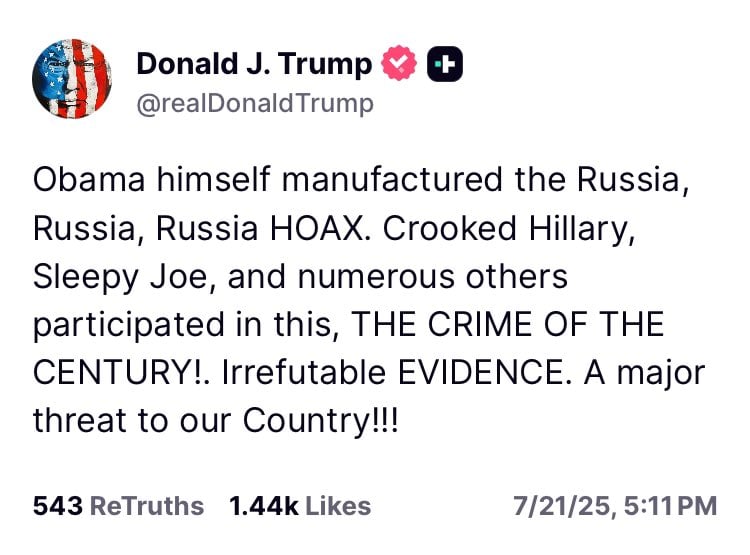 Trump rants about Obama’s supposed crimes.
