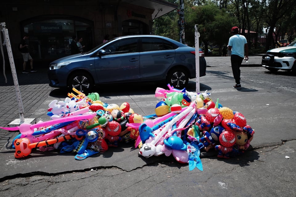 Balloons on the street in Mexico City