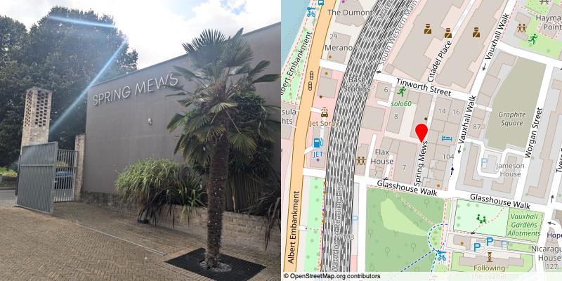 A picture and map of the mews